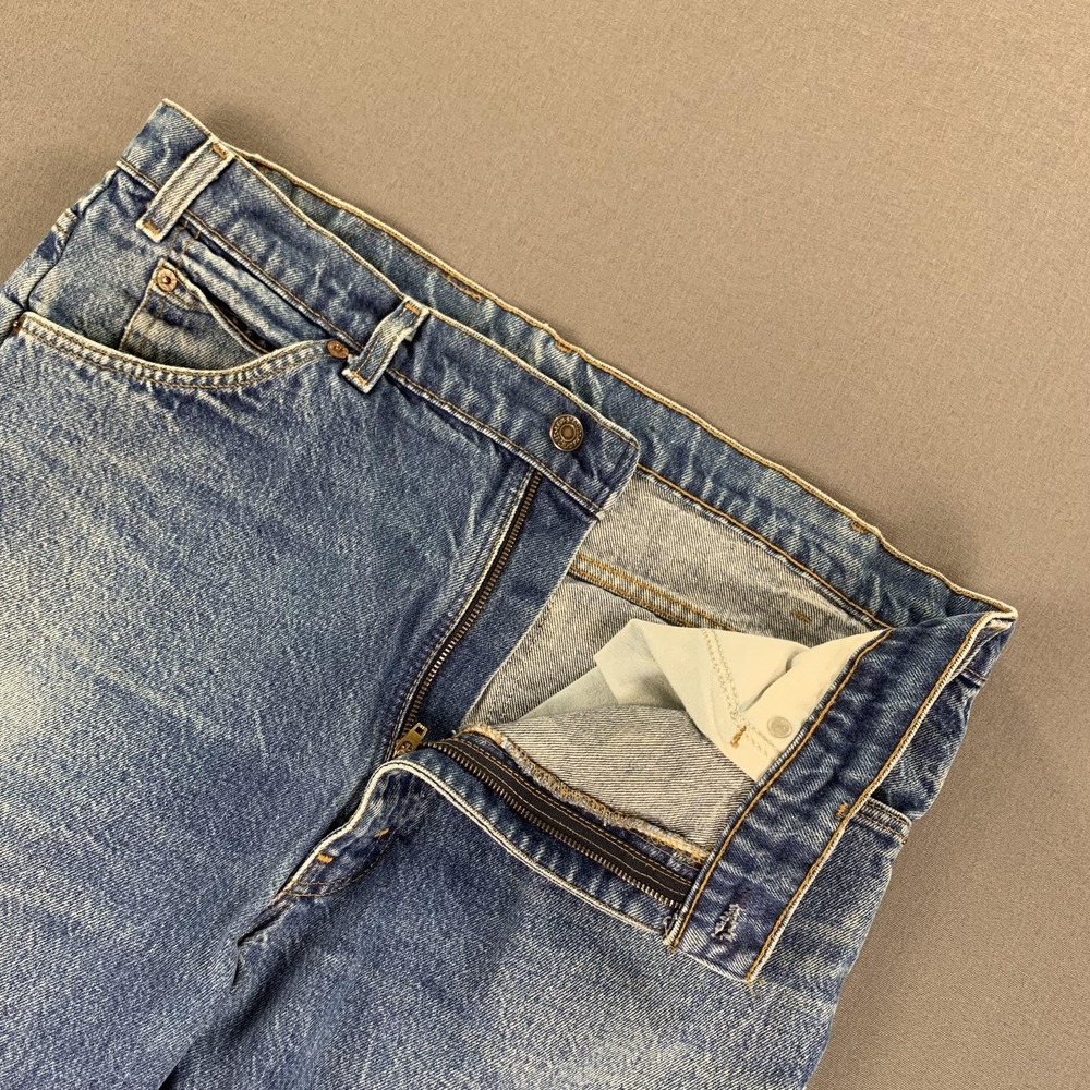 VTG Levis 40559 Jeans Mens 38x30 (Fits 36x29) Blue Straight Denim Orange Tab 80s - Picture 8 of 16